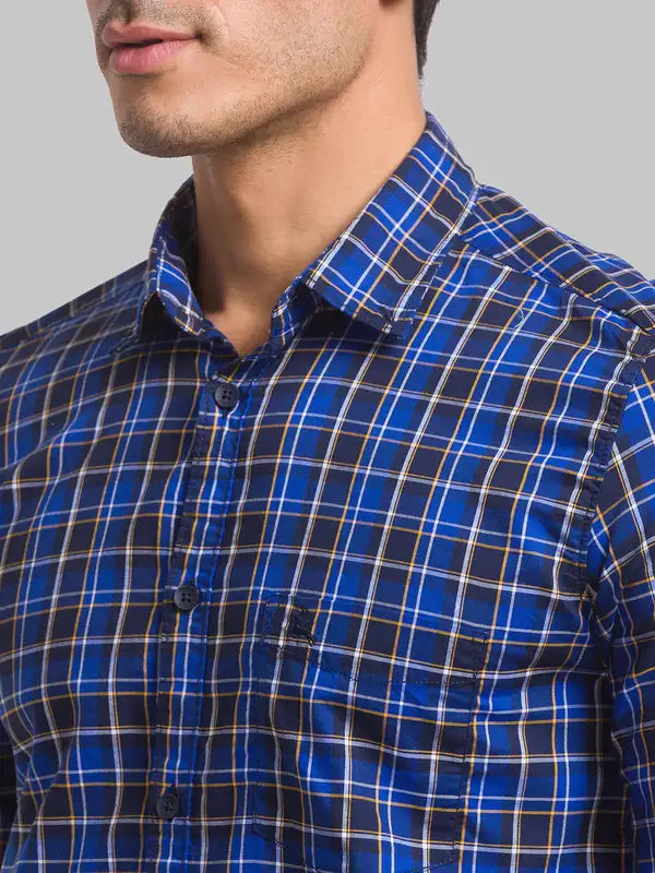 Men Slim Fit Blue Shirt