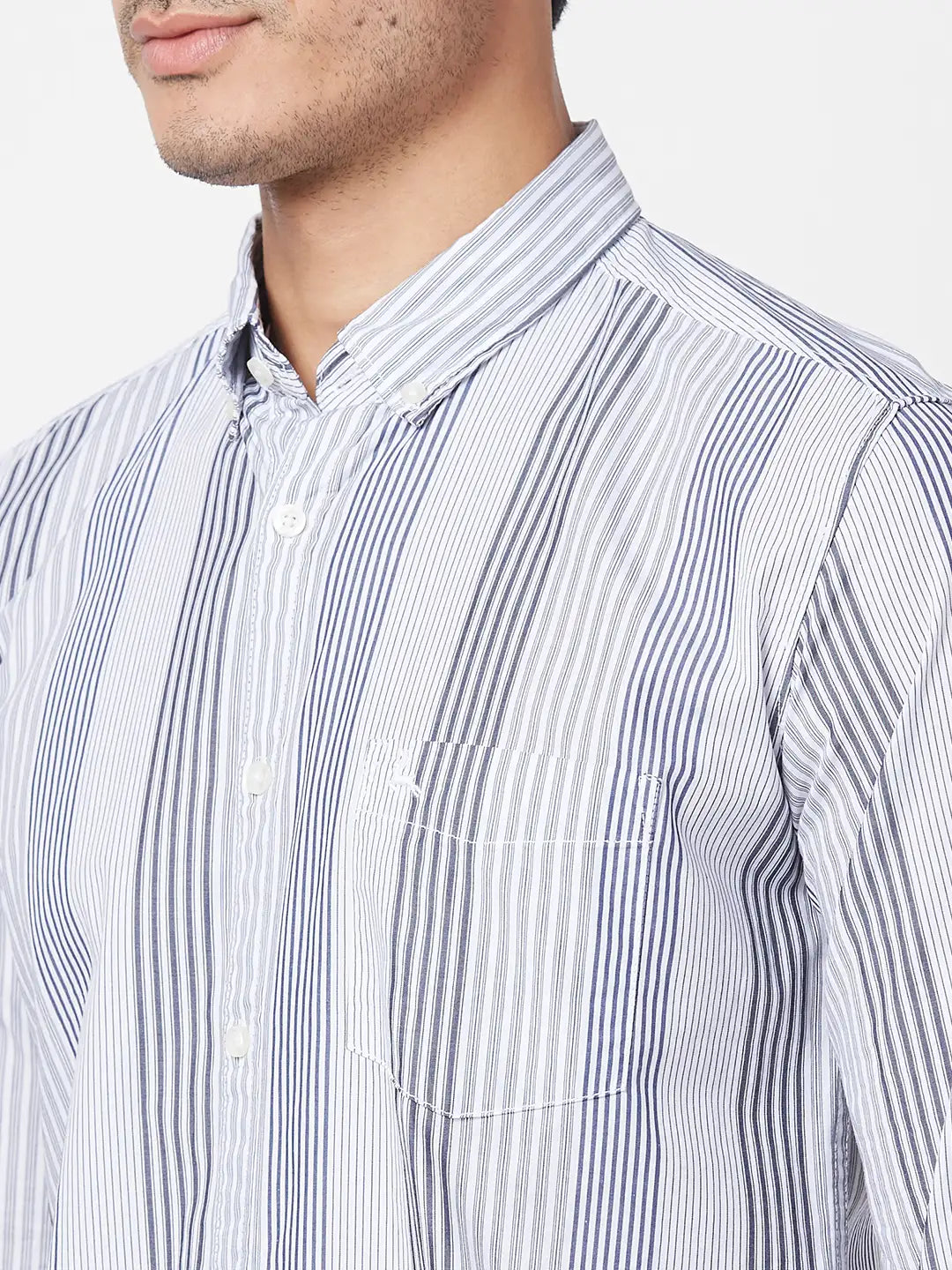 Parx Men Brown Print Slim Fit Cotton Full Sleeve Cutaway Collar Shirt