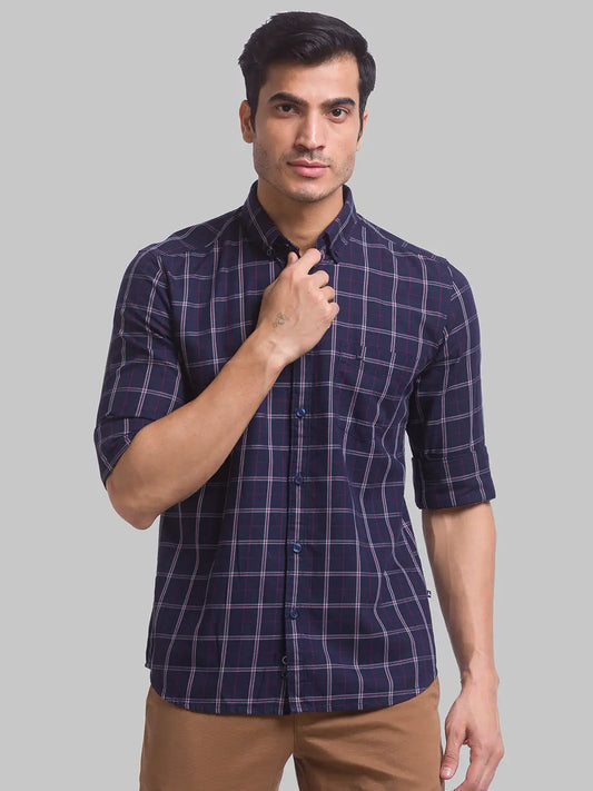 Men Slim Fit Maroon Shirt