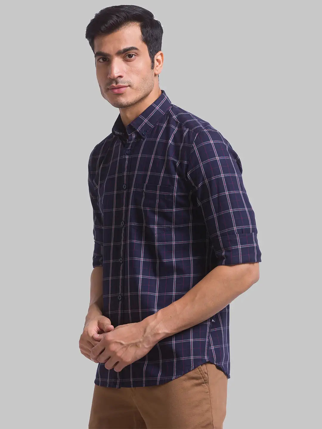 Men Slim Fit Maroon Shirt