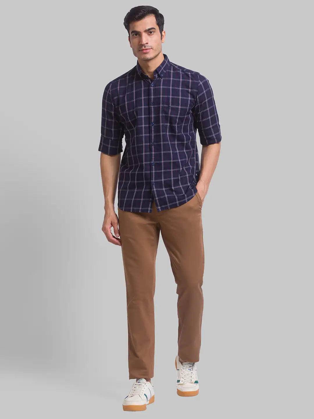 Men Slim Fit Maroon Shirt