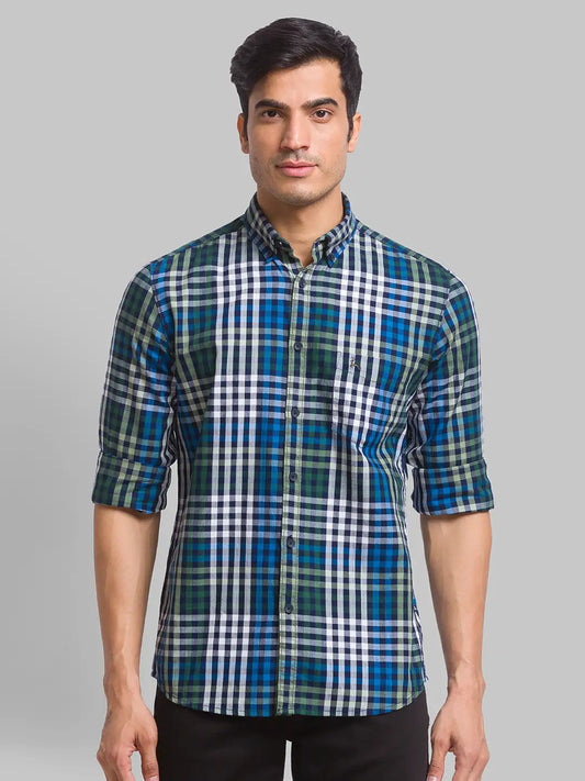 Men Slim Fit Blue Shirt