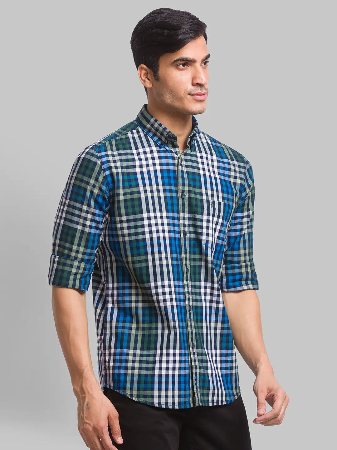 Men Slim Fit Blue Shirt