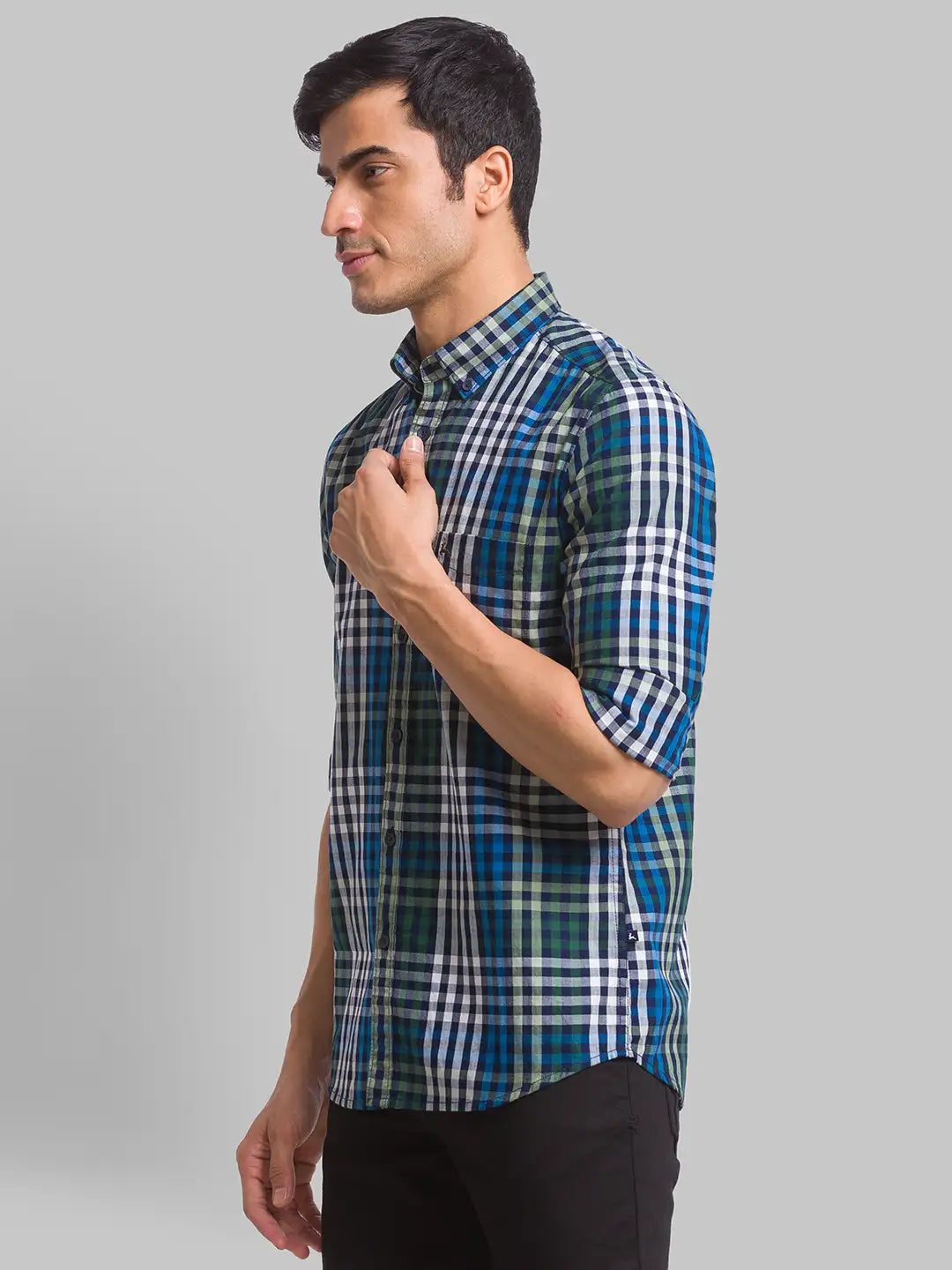 Men Slim Fit Blue Shirt