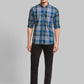 Men Slim Fit Blue Shirt