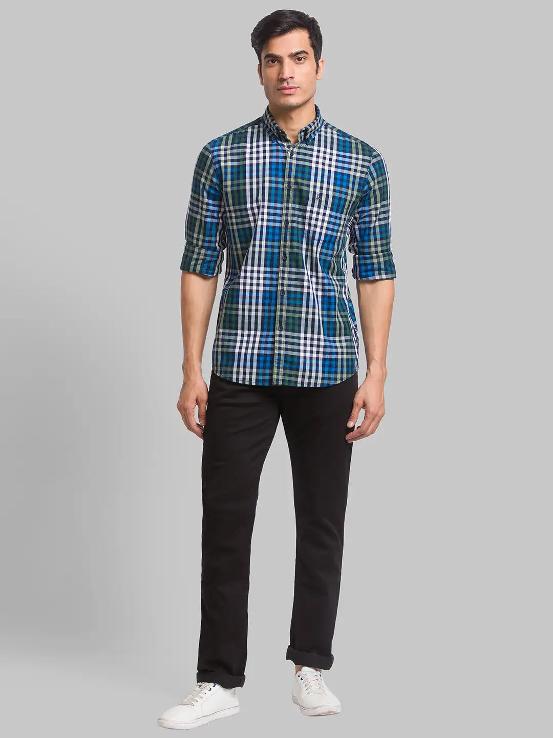 Men Slim Fit Blue Shirt
