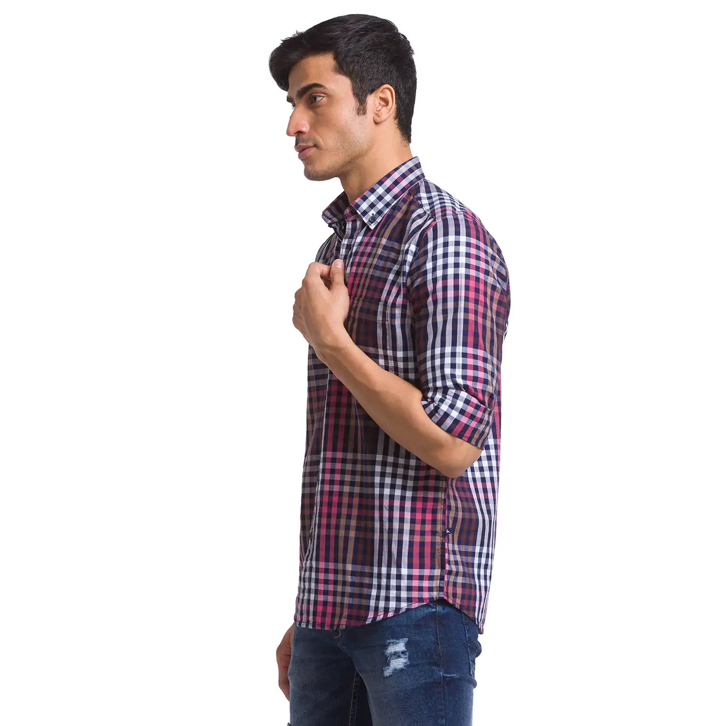 Men Tapered Fit Brown Trouser