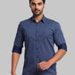 Men Slim Fit Dark Blue Shirt