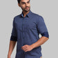 Men Slim Fit Dark Blue Shirt