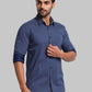 Men Slim Fit Dark Blue Shirt