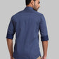 Men Slim Fit Dark Blue Shirt