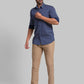 Men Slim Fit Dark Blue Shirt