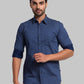 Men Slim Fit Dark Blue Shirt