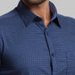 Men Slim Fit Dark Blue Shirt