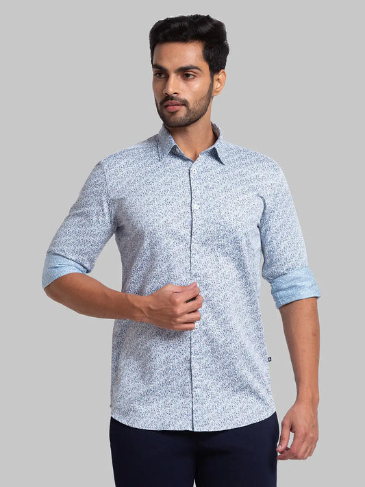 Men Contemporary Fit Light Blue Shirt