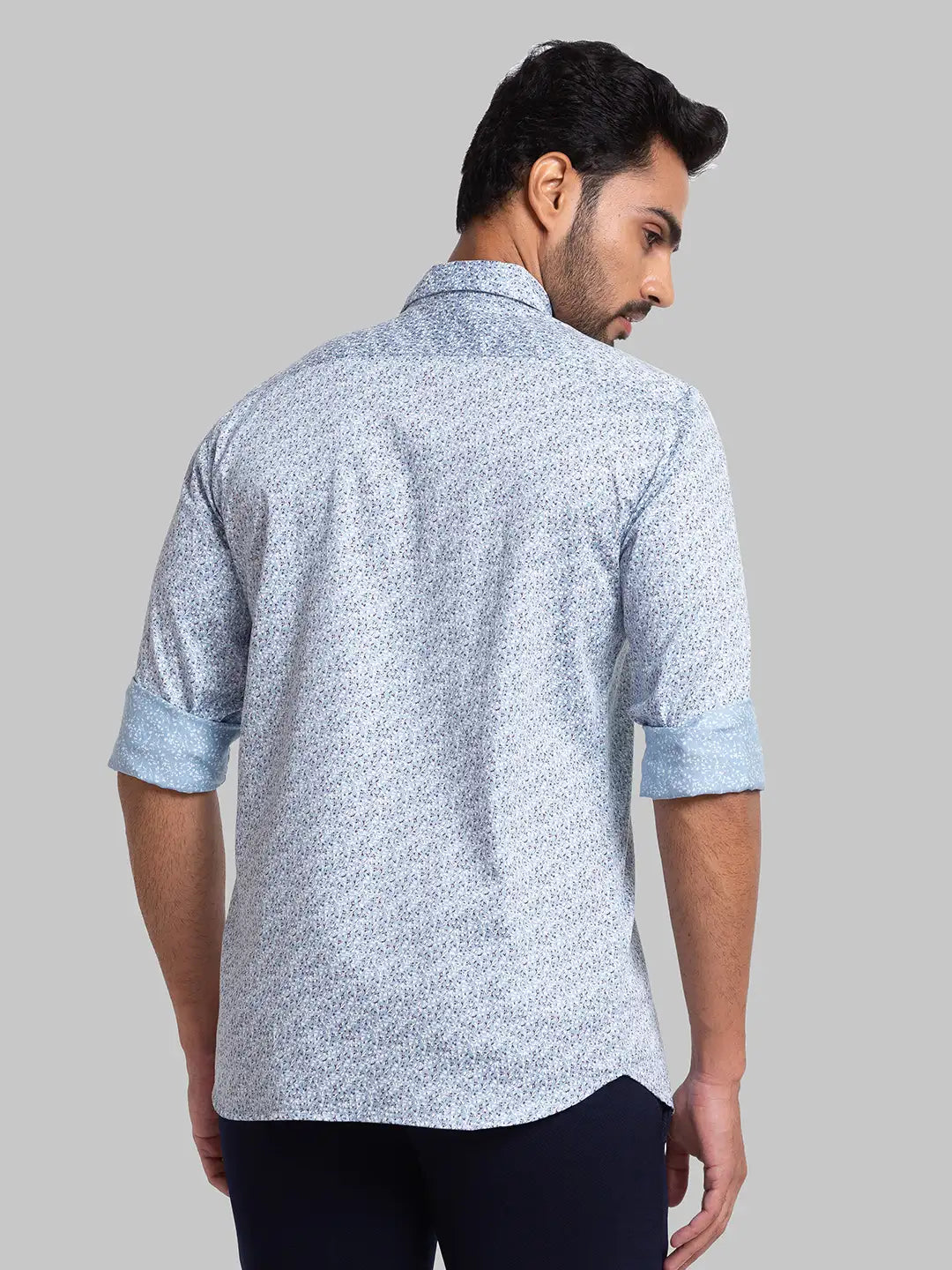Men Contemporary Fit Light Blue Shirt