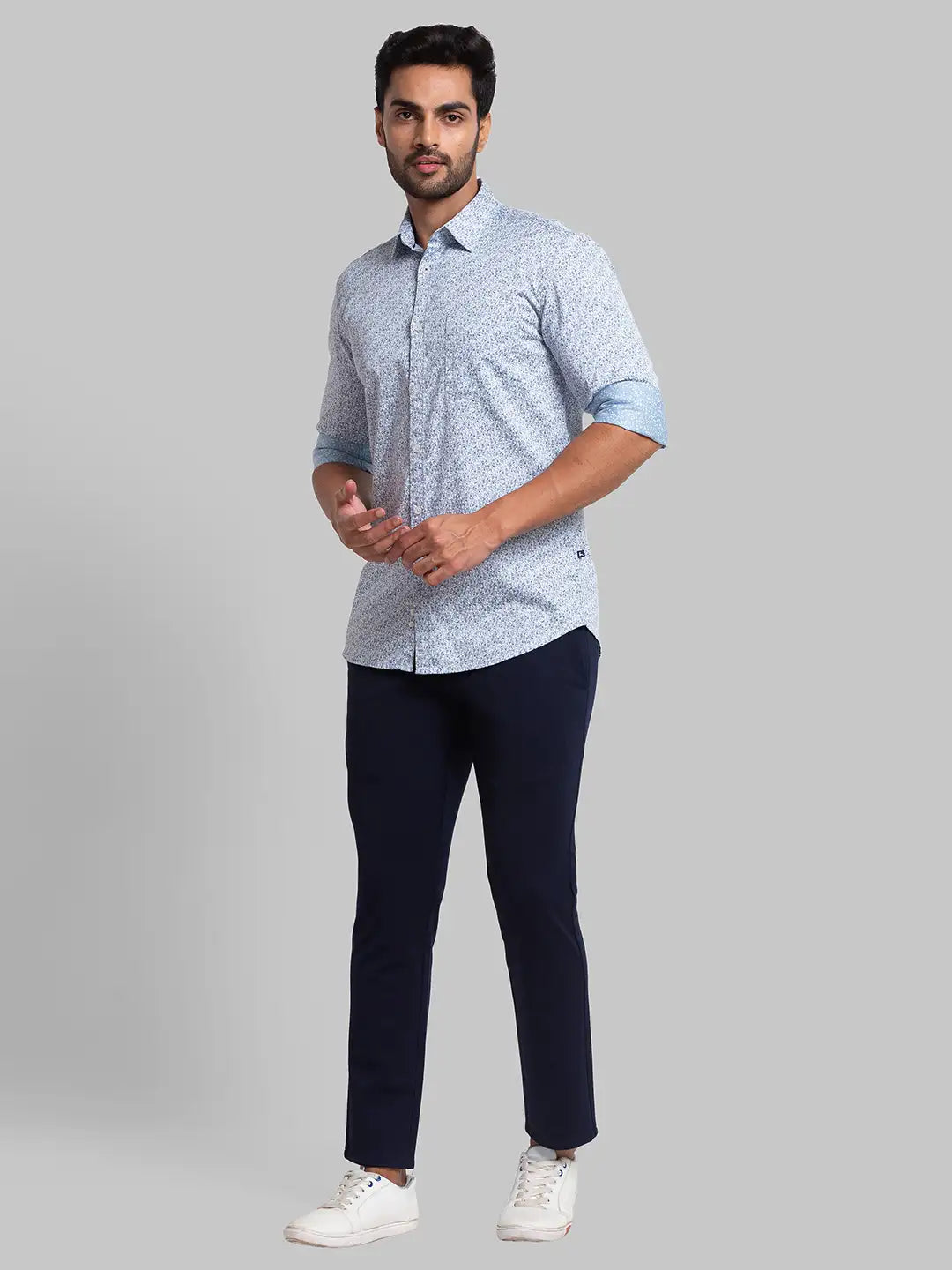 Men Contemporary Fit Light Blue Shirt