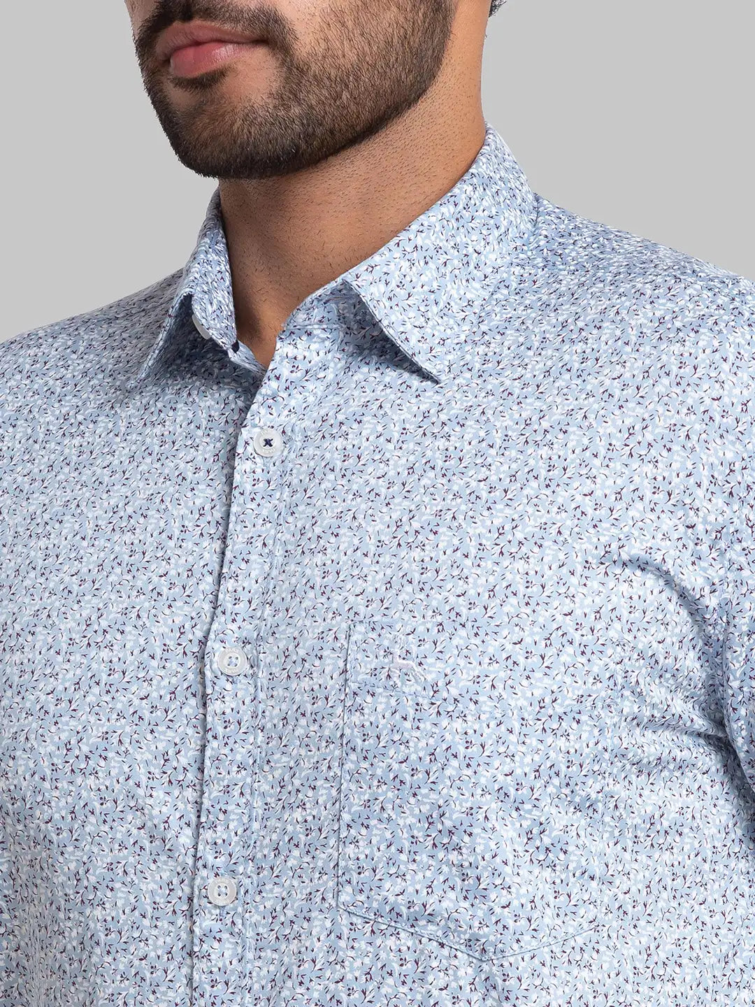 Men Contemporary Fit Light Blue Shirt