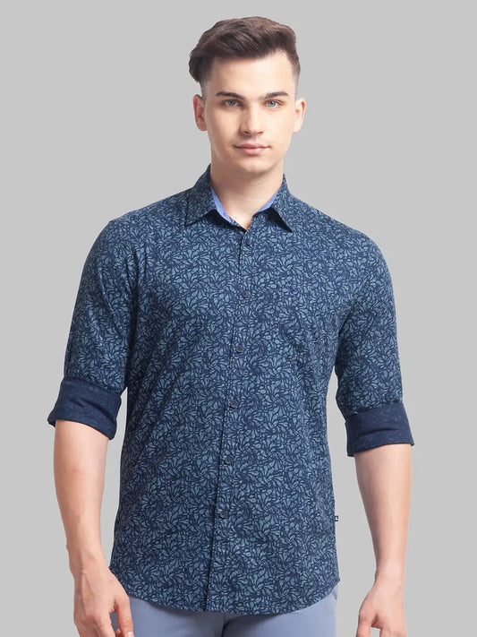 Men Slim Fit Brown Shirt