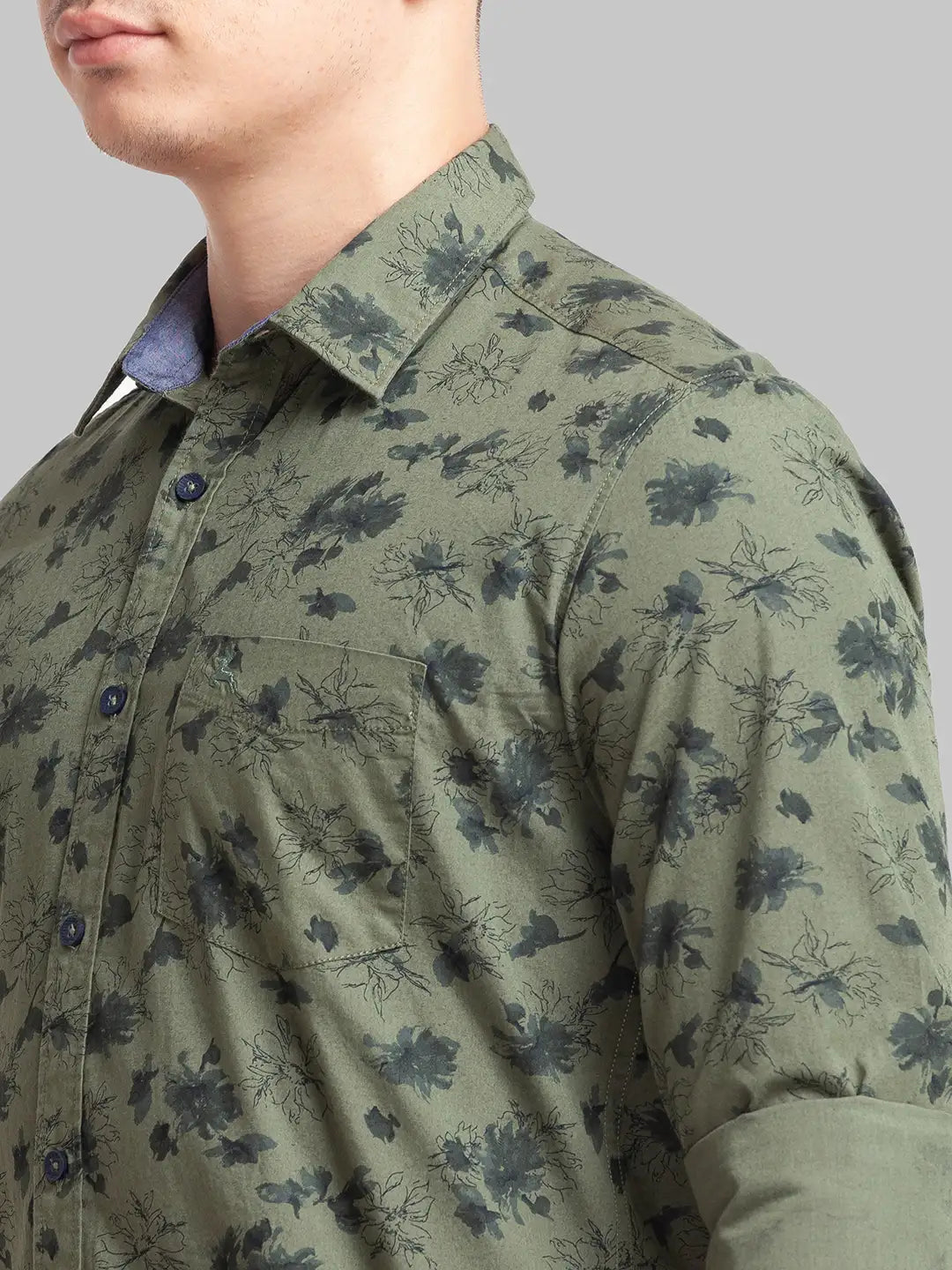 Men Slim Fit Light Blue Shirt