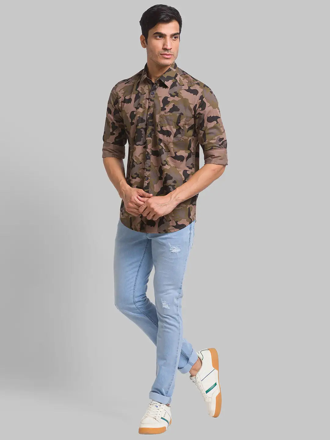 Men Slim Fit White Shirt