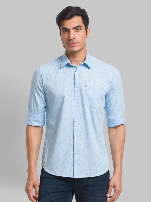 Men Slim Fit Green Shirt