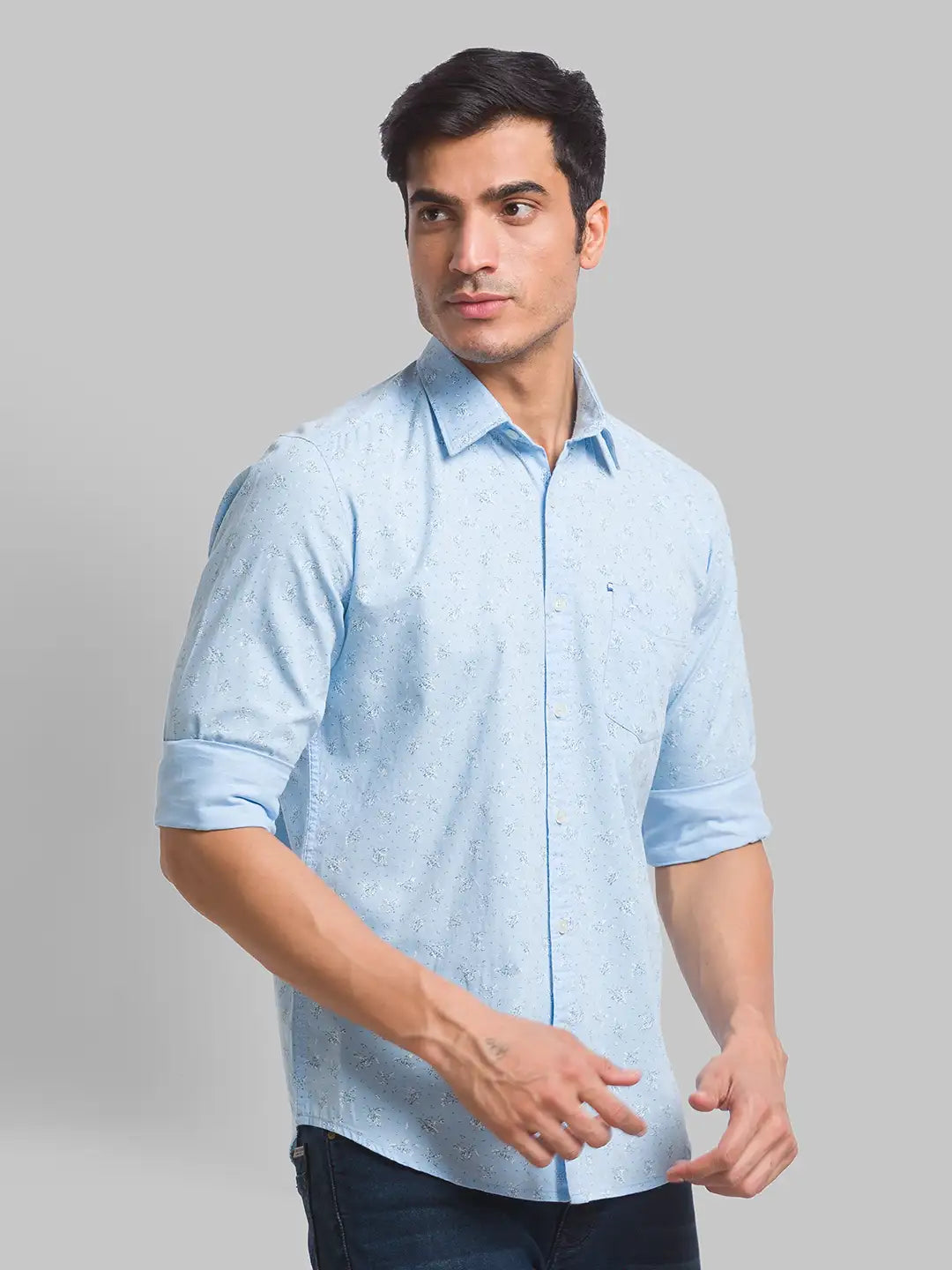 Men Slim Fit Green Shirt