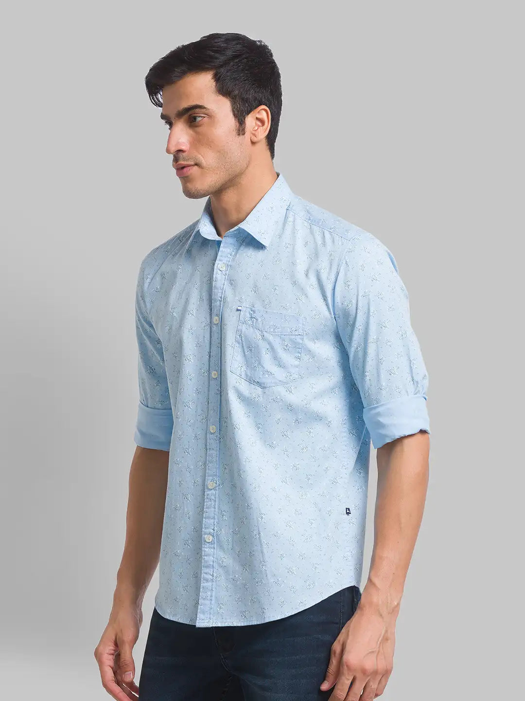 Men Slim Fit Green Shirt