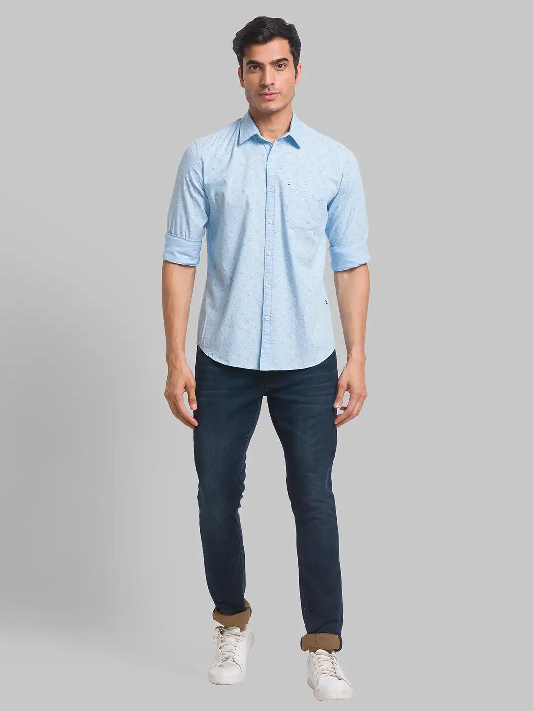 Men Slim Fit Green Shirt