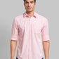 Parx Men Orange Checks Slim Fit Cotton Full Sleeve Cut Away Collar Shirt