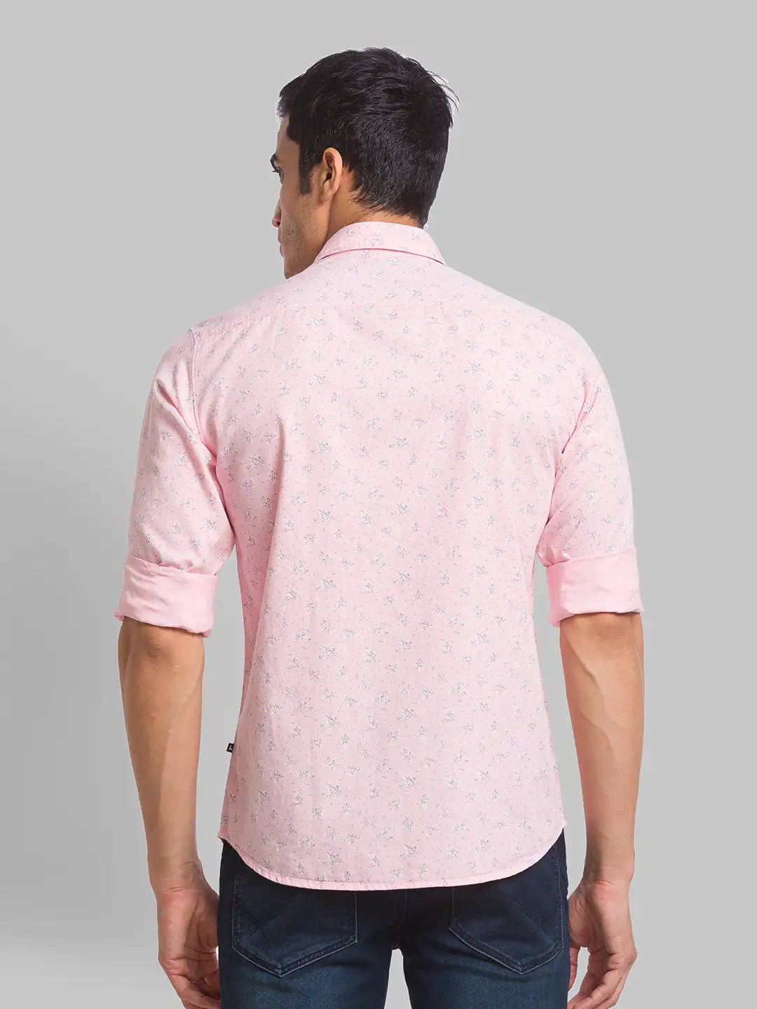 Parx Men Orange Checks Slim Fit Cotton Full Sleeve Cut Away Collar Shirt