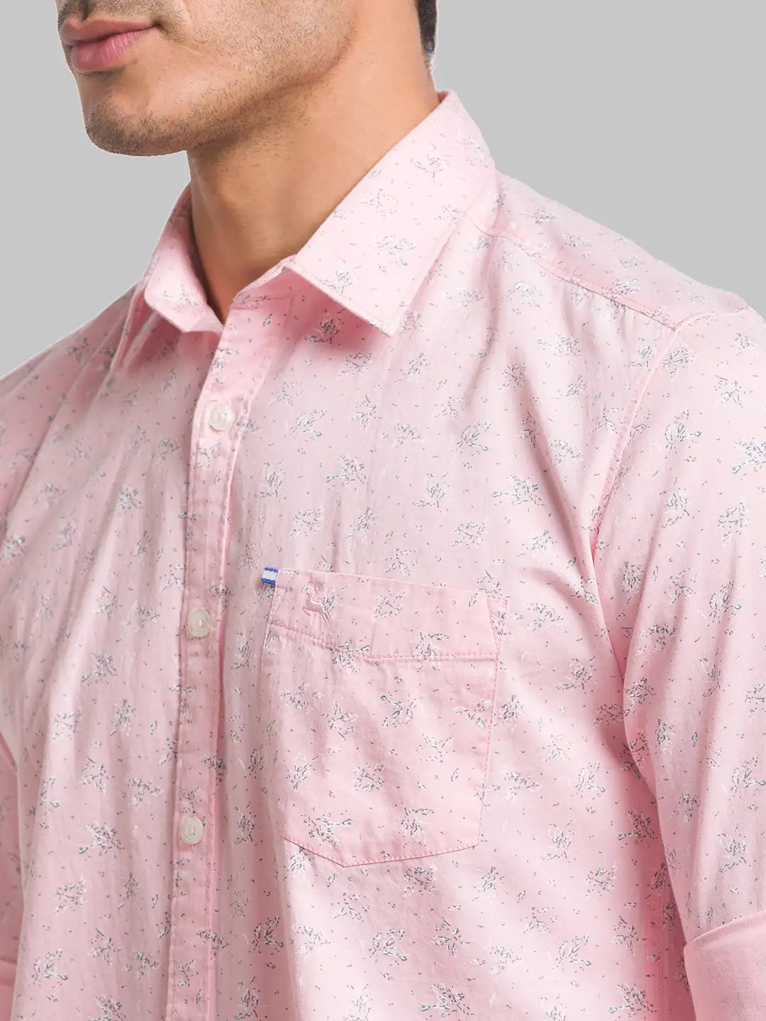 Parx Men Orange Checks Slim Fit Cotton Full Sleeve Cut Away Collar Shirt