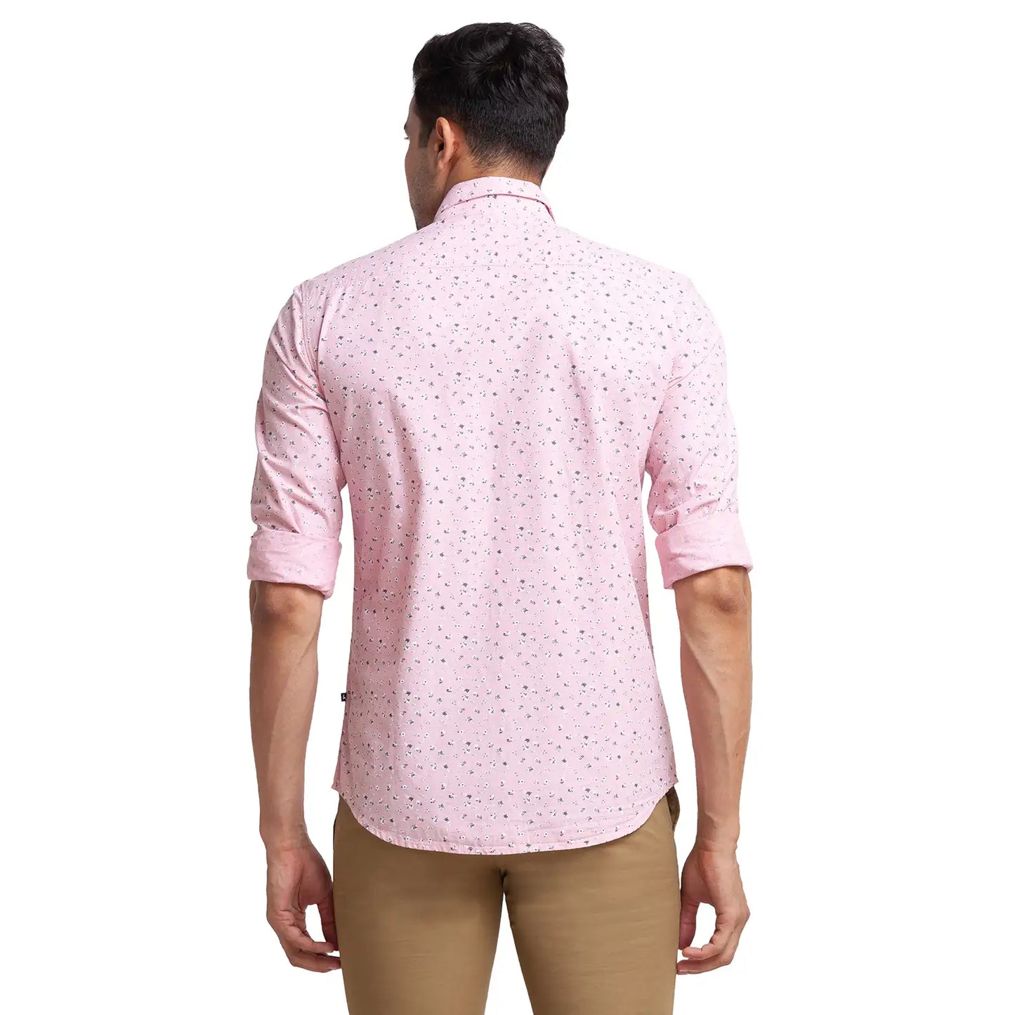 Men Slim Fit Orange Shirt