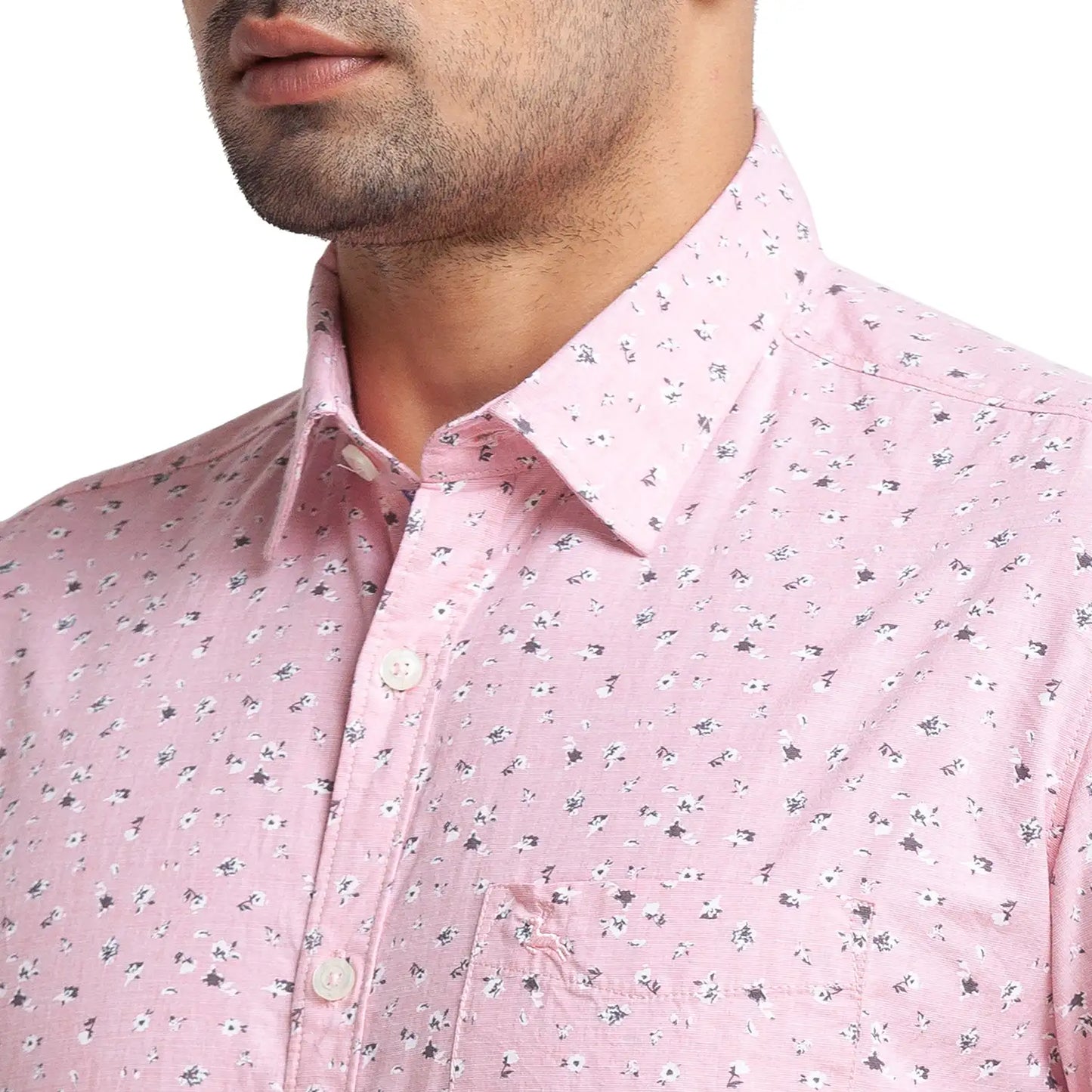 Men Slim Fit Orange Shirt