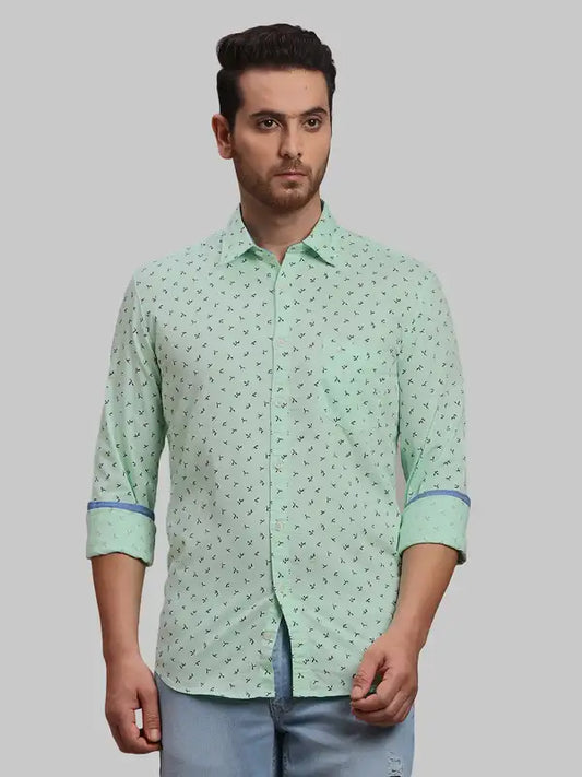 Men Slim Fit Blue Shirt