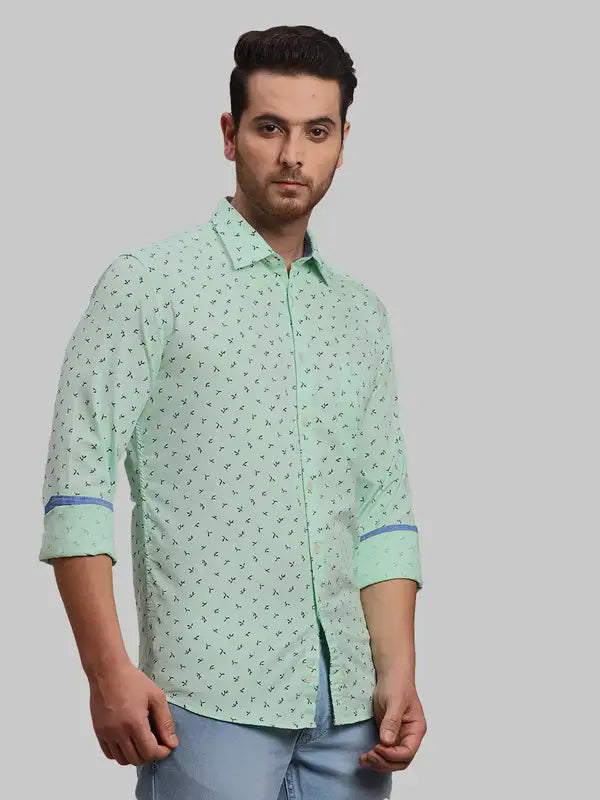 Men Slim Fit Blue Shirt