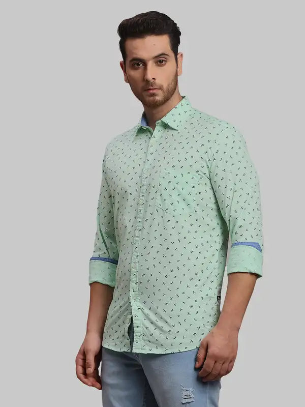 Men Slim Fit Blue Shirt
