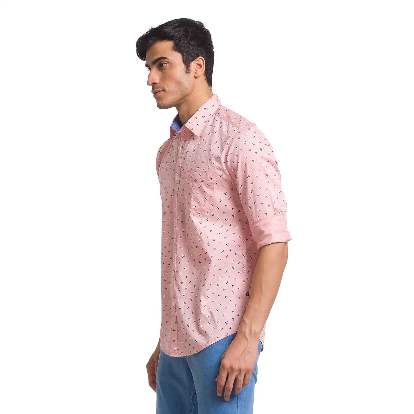 Men Slim Fit Light Fawn Shirt
