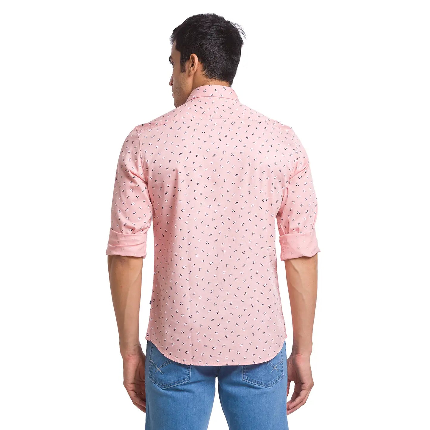 Men Slim Fit Light Fawn Shirt