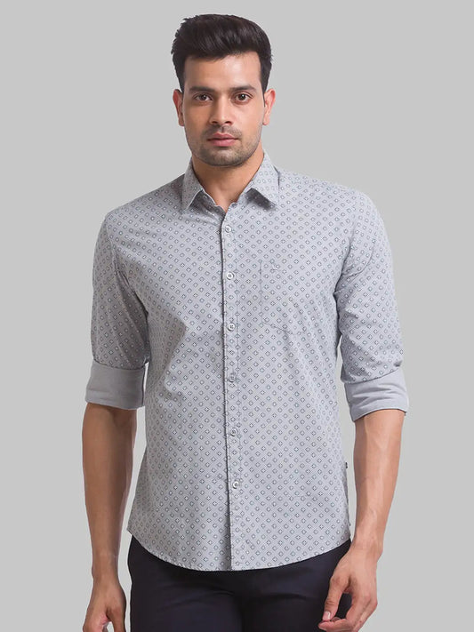 Men Slim Fit White Shirt