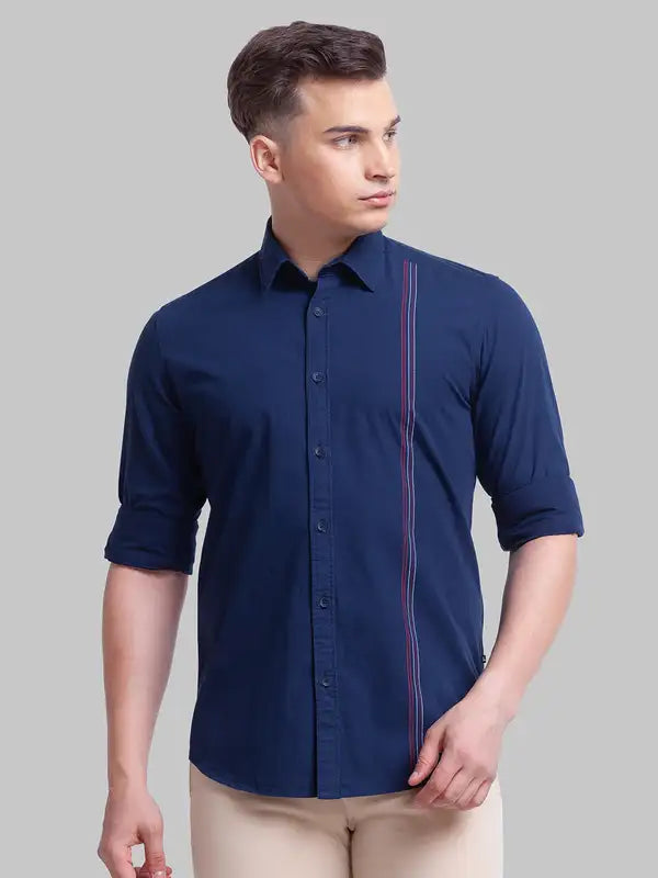 Men Slim Fit Red Shirt