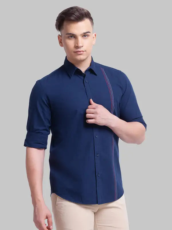 Men Slim Fit Red Shirt