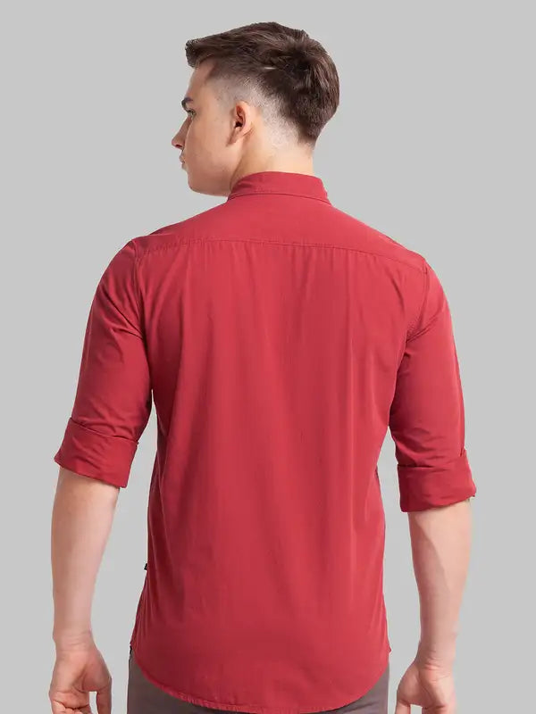 Men Slim Fit Red Shirt