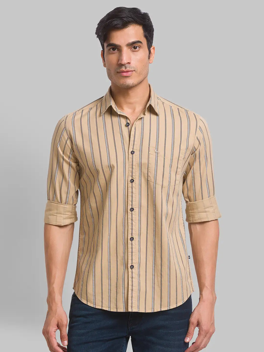 Parx Men Red Checks Slim Fit Cotton Full Sleeve Shirts