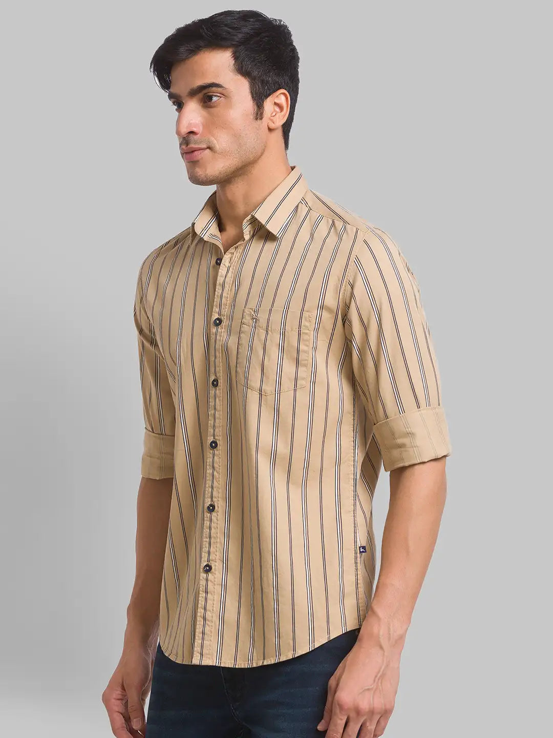 Parx Men Red Checks Slim Fit Cotton Full Sleeve Shirts