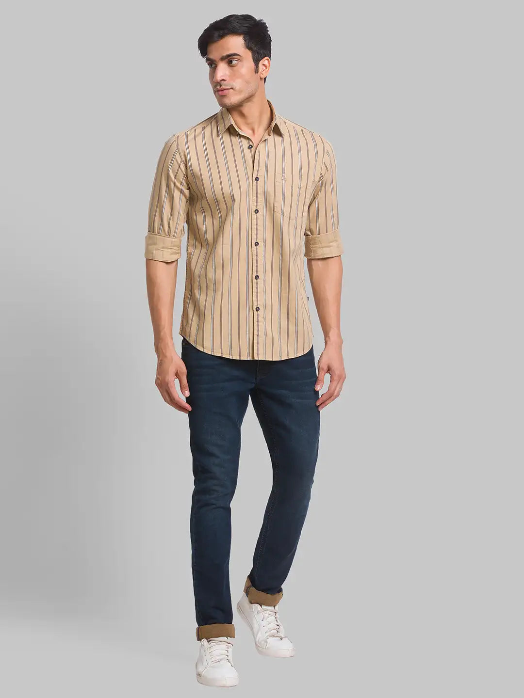 Parx Men Red Checks Slim Fit Cotton Full Sleeve Shirts