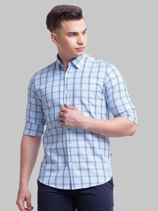 Men Slim Fit Pink Shirt