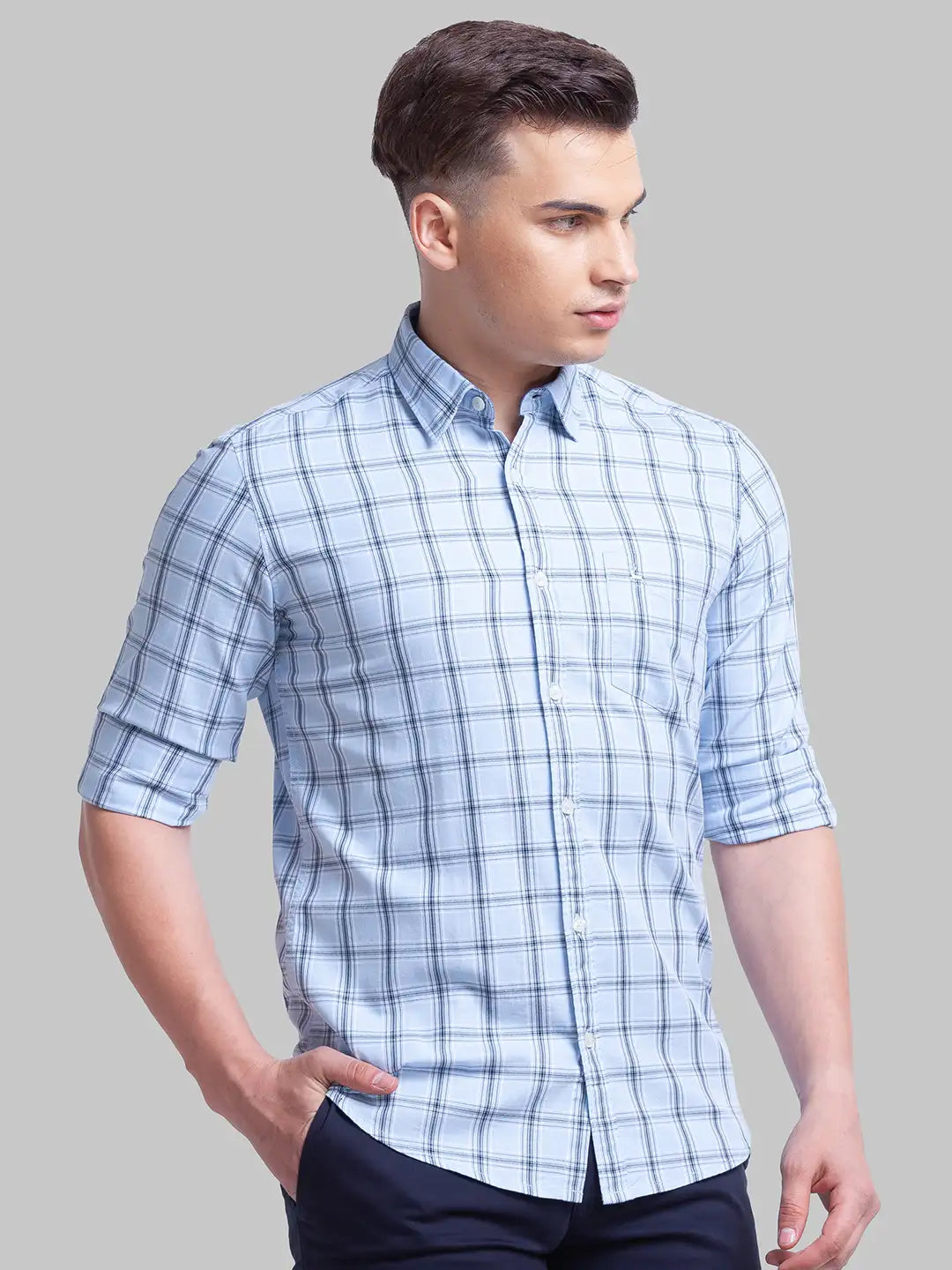 Men Slim Fit Pink Shirt