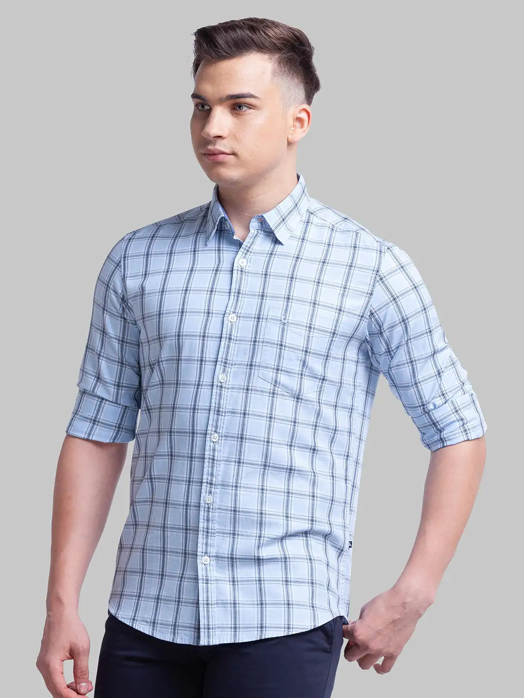 Men Slim Fit Pink Shirt