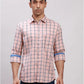 Parx Men Green Checks Slim Fit Cotton Full Sleeve Cut Away Collar Shirt